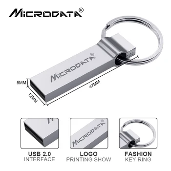 Didelės Spartos USB 2.0 Mini Flash Drive 16GB 32GB 64GB 128GB Pendrive Vandeniui Metalo usb 