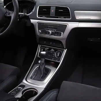 Nerūdijančio Plieno Automobilio Stilius Konsolės CD Rėmas Padengti Apdaila 2vnt Audi Q3 2013-2016 M. Vidaus reikalų AC Kontrolės Apdailos Juostelės