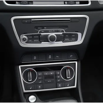 Nerūdijančio Plieno Automobilio Stilius Konsolės CD Rėmas Padengti Apdaila 2vnt Audi Q3 2013-2016 M. Vidaus reikalų AC Kontrolės Apdailos Juostelės