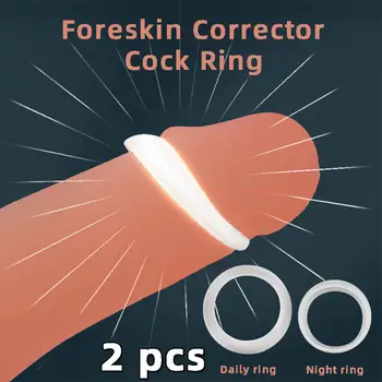2VNT Cockring Apyvarpės korektorius žiedai gaidys žiedas varpos žiedas Žmogaus Seksualinio žaislai Vyrams skaistybės narve Pora žiedų