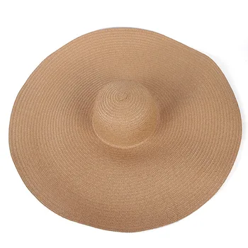 2021 m. Vasarą Naujų Moterų 25cm Kraštų Negabaritinių Šiaudų Skrybėlę 25cm Pločio Kraštų Beach Sun Skrybėlę Atostogų UV Apsaugoti Kepurės Moteris