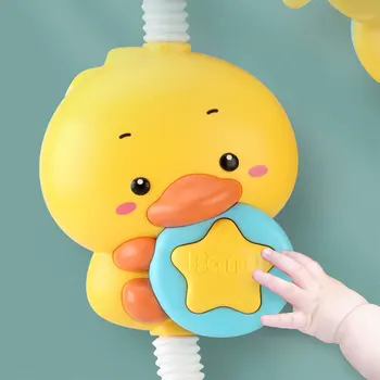 Naujausias Atvykimo Baby Shower Žaislas Antis Dušo Galvutė su Galingu Gyvis Du Vandens Purškimo Režimai Įrankis Vonios Žaislas
