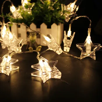 6m Žvaigždės Formos Foto Įrašą LED String Žibintai, Fėja, Kalėdų Dekoracijos Girlianda Namų, Lauko, Miegamojo Navidad Gimdymo Noel Dekoras