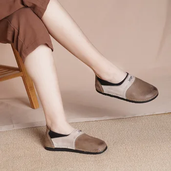 Careaymade-Spalvų minkšta pado batai moterų natūralios odos minkštas paviršius patogus atsitiktinis retro keturi metų laikai vienu batai