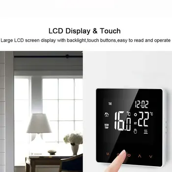 Grindų šildymo visų tipų touch termostatas vielos grindų šildymo kambario termostatas jutiklinio ekrano LCD ekranas temperatūros reguliatorius