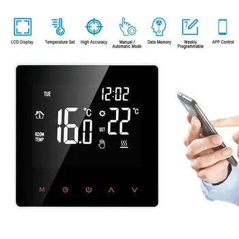 Grindų šildymo visų tipų touch termostatas vielos grindų šildymo kambario termostatas jutiklinio ekrano LCD ekranas temperatūros reguliatorius