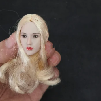 1/6 Azijos graži mergina galvos skulptūra Blyškios odos, plaukų transplantacijos, galvos skulptūra 12 colių veiksmų pav.