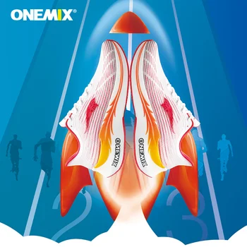 Onemix 2021 m Vyrų Bėgimo Bateliai Šviesos Maratonas Kvėpuojantis Sporto Moterų Sportbačiai Nėrinių Tinklinio Sporto Batai minkštas Anglies Pluošto Plokštė