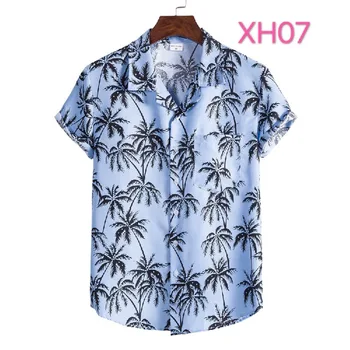 Vyriški Marškiniai Vasaros 2021 Naujas Havajų Marškinėliai Vyras Spausdinti Paplūdimio Kišenėje Derliaus trumpomis Rankovėmis Viršūnes Mados Marškinėliai Drabužių, Palaidinukės