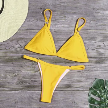 Sexy Diržas Maudymosi Moterims Dviejų dalių Seksualus Push Up Micro Bikini Komplektas viršūnes moterų 2021 m. maudymosi Kostiumėliai, Bikini, Maudymosi Kostiumai