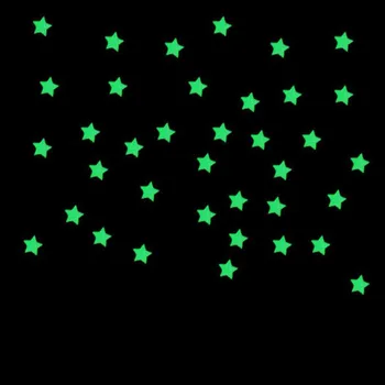 100PC Vaikų, Miegamojo, Fluorescencinis Švytėjimas Tamsoje Žvaigždės Švyti Sienų Lipdukai Žvaigždžių Šviesos šviesos Švytėjimas Lipduko Spalva