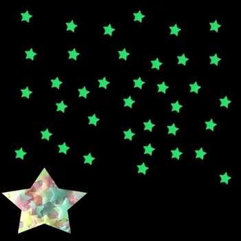 100PC Vaikų, Miegamojo, Fluorescencinis Švytėjimas Tamsoje Žvaigždės Švyti Sienų Lipdukai Žvaigždžių Šviesos šviesos Švytėjimas Lipduko Spalva