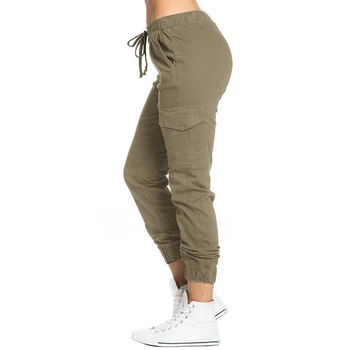 Moteriški Krovinių Kelnės, Lengvas Elastinga Raišteliu Juosmens Hip-Hop Jogger Kelnės su Kišenėmis Naujas Stilius 2021