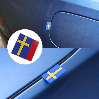 5/10vnt Automobilių Lipdukai 3D Švedijos Vėliava Apdailos Emblema Automobilio Duris Kamieno priekinės grotelės VOLVO XC40 XC60 XC90 Nemokamai Lipdukas Įstaiga