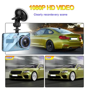 Automobilių Brūkšnys Cam Vaizdo įrašymo Galinio vaizdo Kamera, DVR 32G TF Kortelę 1080P HD Dvigubo Objektyvo Naktinio Matymo Auto DashCam galinio vaizdo Priedai