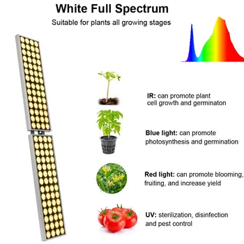 JCBritw 100W LED Grow Light su Stovu 2ft Balta Visą Spektrą Auginimo Lempos šviesos srautą galima reguliuoti su Laikmačio Funkcija Kambarinių Augalų
