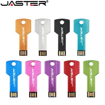 JASTER Metalo USB flash drive, Memory stick key chain pen diskas 128GB 8GB 16GB 32GB 64GB U disko kūrybos dovana pendrive LOGOTIPĄ