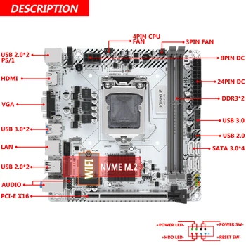 H97 plokštė LGA 1150 Intel i3 i5 i7 Xeon E3 procesorius DDR3 16G 1280/1333/1 600MHZ atmintis, wifi M. 2 NVME Mini-ITX H97I-PLUS