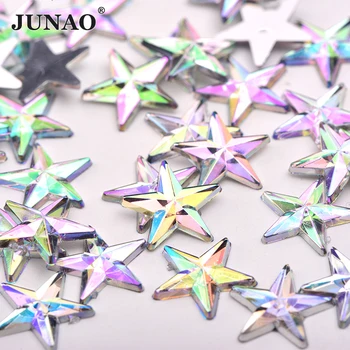 JUNAO 100pc 10mm Pilka Spalva Star kalnų krištolas Aplikacijos Klijai Ant Drabužių Patche Flatback Apdailos Akmuo Kristalas