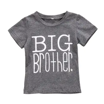 PUDCOCO Mielas Vaikai Berniukai Big Brother T-shirt Baby Vasaros Atsitiktinis Juoda Raidė Kostiumas 1-6Y