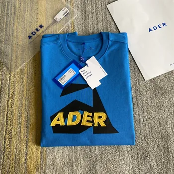 ADER KLAIDA T-marškinėliai Vyrams, Moterims, Pavasarį, Vasarą Adererror Siuvinėti Audiniai, Etiketės Tee Ader Viršūnes Viduje Žymeklį Blue Label T-shirts