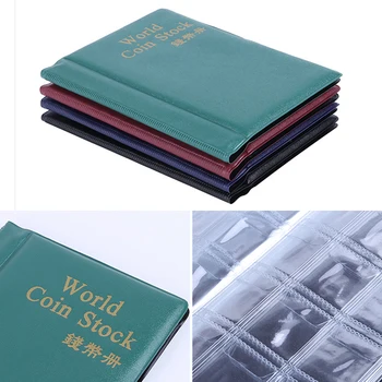 10 Puslapių 120 Kišenės Monetas Albumą Surinkimo Knyga, Mini Monetų Saugojimui Albumą Rinkti Monetas Nuotraukų Albumų Dekoravimas