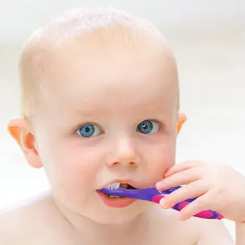 Baby dantų Šepetėlis Amžiaus 0-2 Easy-Grip Piršto Tvarkyti Dantis Trinkelėmis Extra Soft Bristle Vaikiška Dantų & Kūdikio Dantenų