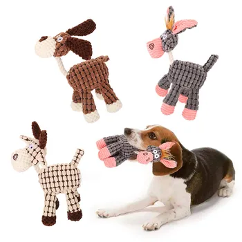 Pliušinis Šuo, Žaislas Juokinga Šuniuką Kramtyti Žaislas Squeaker Mažai Donkey Valyti Dantis Interaktyvios Mokymo Šuo, Katė Kimštiniai Žaislai, Šuo Produktus