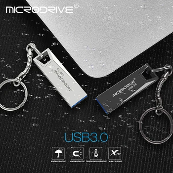 Metalo usb flash drive 16GB 32GB pendrive memory stick metalo USB 3.0 pen drive usb 64gb 128gb flash u disko su raktų žiedas