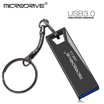Metalo usb flash drive 16GB 32GB pendrive memory stick metalo USB 3.0 pen drive usb 64gb 128gb flash u disko su raktų žiedas