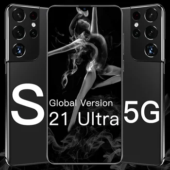 2021 S21 Ultra 6.7 Colių 6800mAh Karšto Pardavimo Išmanųjį telefoną 50MP 5G Net 16 GB 512 GB 10 Core Telefoną Snapdragon 888 Mobilusis Telefonas