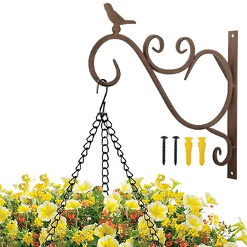Europos Stiliaus Balkono Augalų, Gėlių Vazonas Geležies Kabliukų Laikiklį, Sieniniai Kabantys Krepšelį Sodo Puošmena Retro Paukščių Lesyklėlę Pakaba
