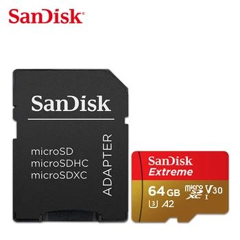 Originalios SanDisk 64GB 128GB Extreme microSDXC UHS-I KORTELĖS, U3/V30 Atminties kortelė 256 GB A2 Micro sd kortelės Class10 TF/SD kortelę