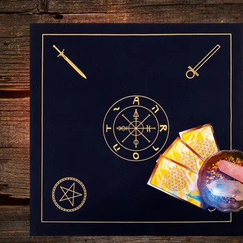 70x70cm Meno Taro Kortų Audinio Staltiesė su maišeliu Būrimą Žaidimo Kortelės Trinkelėmis Aikštėje Stalo Dangtis Žvaigždynas Astrologija staltiesė