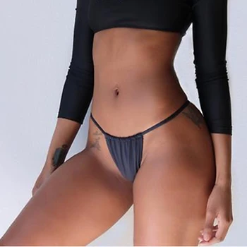 Sexy Hot Moterų Vasaros Trikampis Bikini Juodos Kelnaitės Thong Aukšto Juosmens Kietas Įdomus Apatinis Trikotažas