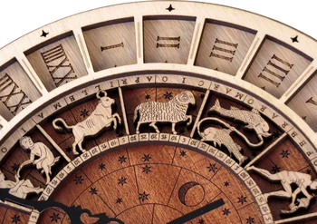 Kūrybos Medienos 3D Sieninis Laikrodis Didelė svetainė Venecija Astronomijos Mediniai Kvarcinis Laikrodis 12 Mergelės Labai Pendule Freskos SC361