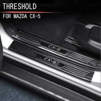 Nerūdijančio plieno sveiki pedalo ribą, baras priedai, juoda titano šepečiu dėl Mazda CX-5 2017 2018 2019 2020 2021