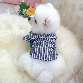 Mados Cute Kačių, Šunų Drabužius Minkštos Medvilnės Dryžuota Pižama Namų Sleepwear Kostiumas Naminių Reikmenys