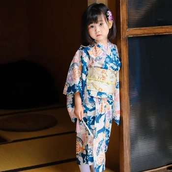 Siuvinėti Kimono Vaikus Japonų Mados Streetwear Japonų Kimono Azijos Suknelė Krano Anime Drabužių Cosplay Kimono JL1231