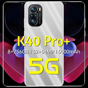Pasaulinė Versija K40 Pro+ 6.7 colių 5G Išmanųjį telefoną MTK6889 10 Core 32+64MP 6000mAh Android 11 Dual SIM Mobilus mobilusis Telefonas pirštų Atspaudų