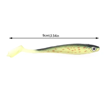 5 Vnt Žvejybos Masalų Minkštos Dirbtinės Žuvys Įgaubtas Suvilioti 9cm 5g Mišrios Spalvos, Ryškus,