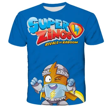 Super Zings T Shirt Baby Boy Drabužius Bamblys Tees Vaikų Mergaičių Viršūnes Superzings Vaikų Drabužių 2021 M. Vasarą Trumpomis Rankovėmis 4-14 Ys