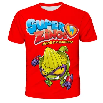 Super Zings T Shirt Baby Boy Drabužius Bamblys Tees Vaikų Mergaičių Viršūnes Superzings Vaikų Drabužių 2021 M. Vasarą Trumpomis Rankovėmis 4-14 Ys