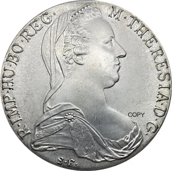 Austrijos Habsburgų 1780 didelis šlapias-slaugytoja SF 1 Thaler Maria Theresia Cupronickel Padengti Sidabro Monetos Kopija