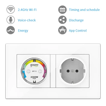 Smart Wifi Maitinimo Kištuko ES 15A Su Galios Stebėti Laikas Smart Home Belaidžio kištukinis Lizdas, Veikia Su Alexa Echo 