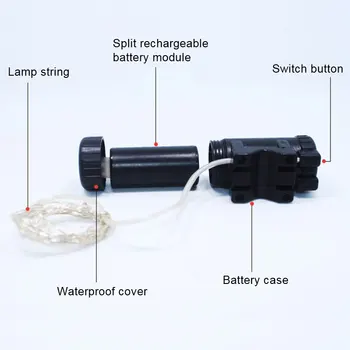 Atsparus vandeniui Dviračių Kalbėjo Šviesos 2 Metrų 20 LED Dviračio Ratų Šviesos Saugos Įspėjimas Dviračių Mirksinti Šviesa, su AAA Baterija