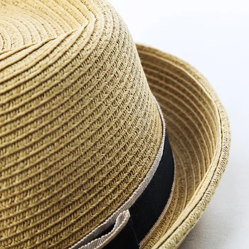 Comhats Vasaros Šiaudų Fedoras Skrybėlę Vyrams, Moterims, Platus Kraštų Saulės UV Apsauga Kelionės Derliaus Ponios Panamos Paplūdimys