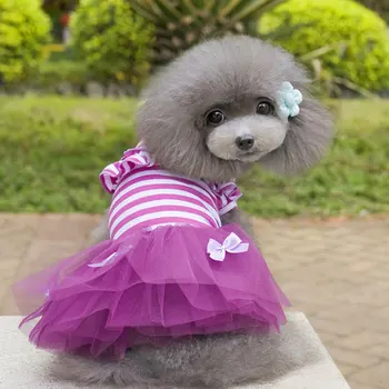 Mielas Pet Princesė Suknelė, Universalus Gražus Šuo Dryžuotas Sijonas Geros išvaizdos Patogūs Drabužiai Mados Pet Dryžuotas Sijonas