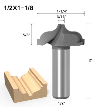 1PC 12mm 1/2 Karka Architektūros Įtvirtino Karbidų Liejimo Maršrutizatorius Tiek Apdailos Medienos Frezavimo Pjovimo Medienos Pjovimo Įrankio