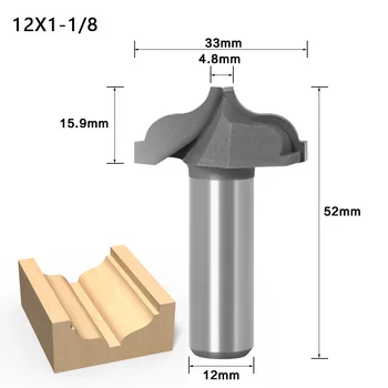 1PC 12mm 1/2 Karka Architektūros Įtvirtino Karbidų Liejimo Maršrutizatorius Tiek Apdailos Medienos Frezavimo Pjovimo Medienos Pjovimo Įrankio